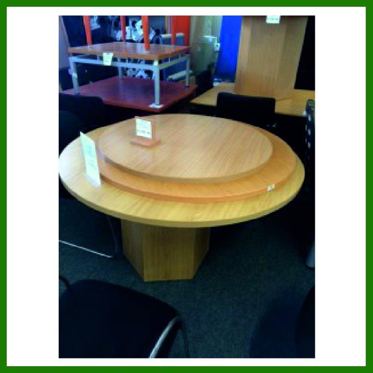 Round Oak Boardroom Table